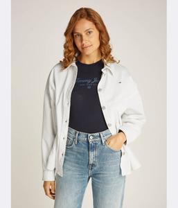 Рубашка женская Tommy Jeans свободного кроя вельветовая, белый