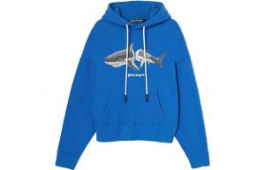 Толстовка с капюшоном «Акула» Palm Angels, синий