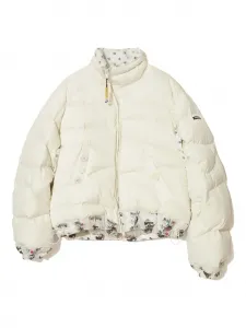Пуховик с цветочной отделкой Undercover, белый