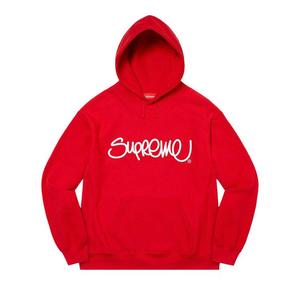 Толстовка Supreme Raised Handstyle Hooded Sweatshirt, Red