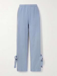 Прямые спортивные брюки из хлопчатобумажного джерси с завязками Jw Anderson, голубой