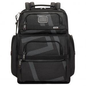 Альфа 3 Полиэстер с кожаной спинкой рюкзак мужской черный серый TUMI