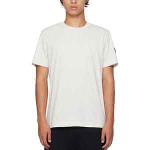 Футболка из хлопка с логотипом Moncler, светло-серый