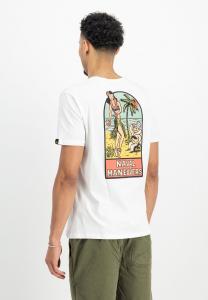 Футболка с принтом NAVAL Alpha Industries, белый
