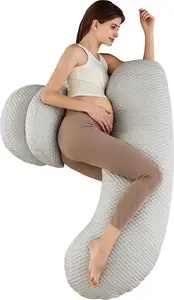 Подушка для беременных, регулируемая H-образная, комфортная, для всего тела, для кормления, светло-серая Topchances