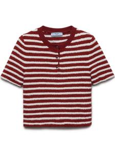 Топ-поло из хлопкового букле Prada, красный