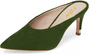 Женские туфли YDN с зауженным носком, тонким средним каблуком, без задника, мюли, слайдеры, вечерние туфли