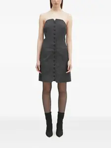 Мини-платье без бретелек с пуговицами спереди SAMSOE SAMSOE, серый