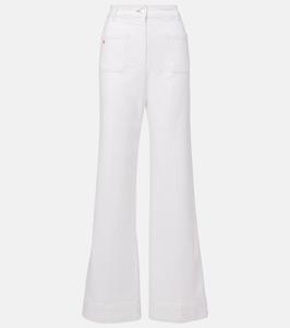 Джинсы Alina с высокой посадкой и широкими штанинами Victoria Beckham, Washed White