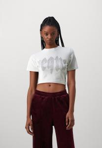 Футболка с принтом RHINESTONE MYTHIC LOGO PEQUS, цвет white