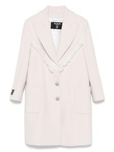 Balmain Kids бушлат с бахромой, нейтральный цвет