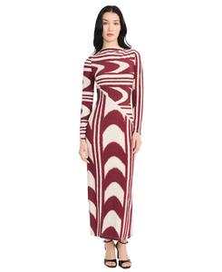 Женское миди-платье с длинными рукавами Donna Morgan, Cream Tan/Mahogany