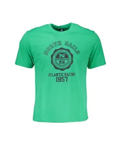 Зеленая хлопковая футболка с принтом и логотипом North Sails, зеленый