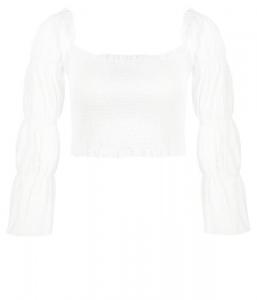 Блуза женская Na-Kd короткая с объемными рукавами, белый