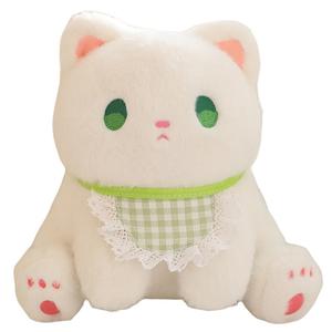 Очаровательные плюшевые куклы с большими глазами в виде кота, высота 20см/30см/40см MLING, белый/зеленый