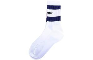 Носки женские Vetements выше колена, белый / синий