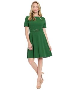 Женское платье с асимметричным вырезом-лодочкой London Times, Medium Green