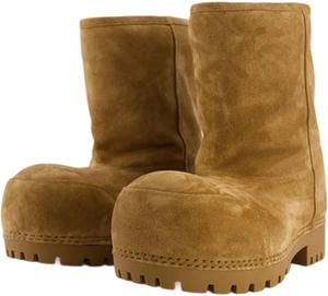 Женские зимние сапоги Agodor, замша, платформенные, с теплым искусственным мехом, с удобным входом, округлый носок, массивные, в стиле хиппи, удобные, модные, высокие сапоги, Short Brown