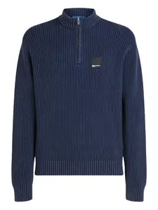 Свитер в рубчик с воротником на молнии Karl Lagerfeld Jeans, синий