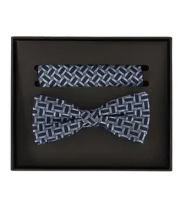 Галстук-бабочка VENTI "Комплект из галстука-бабочки и нагрудного платка VENTI с рисунком", синий