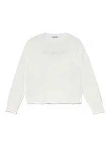 Свитер с вышитым логотипом Pinko Kids, нейтральный