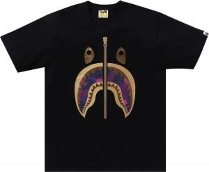Футболка BAPE Color Camo Shark 'Black/Purple', черный