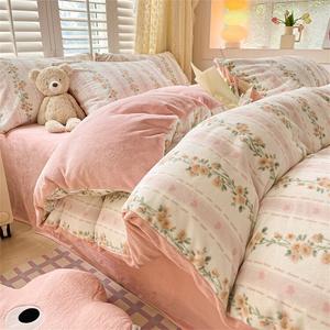 Yalu Пододеяльник 180х220 см, вельвет, утолщенный, принт The Language of Love