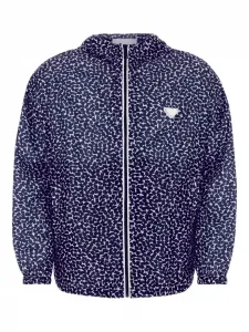 Ветровка с капюшоном и принтом Prada, синий