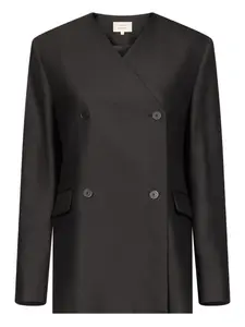 Двубортный жакет Munro с V-образным вырезом LouLou de Saison, черный