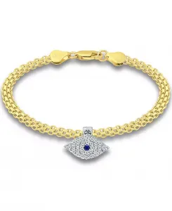 Браслет-Цепочка с амулетом от сглаза и кубическим цирконием «Бисмарк», созданный для Macy's Giani Bernini, yellow