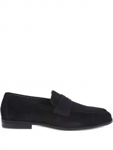 Замшевые лоферы с монетным ремешком Doucal's, синий