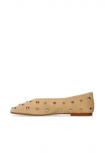 Mit nieten ballet pumps Manfield, Beige