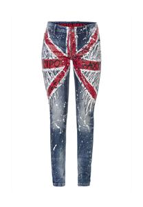 Джинсы модного дизайна, расписанного вручную CIPO & BAXX, синий