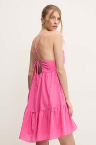 Хлопковое платье Answear Lab, розовый