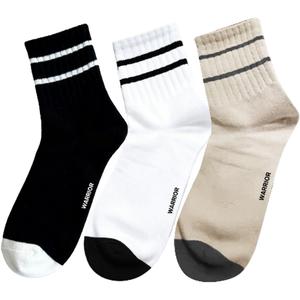 Унисекс носки Mid Calf WARRIOR, [3 pack]белый 1+черный 1+хаки 1
