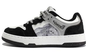 Скользоустойчивые амортизирующие износостойкие легкие низкие кеды для скейтбординга Unisex Warrior черно-бело-серые