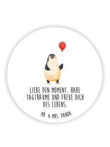 Mr. & Mrs. Panda Магнит на холодильник в виде воздушного шарика с пингвином и надписью белого цвета