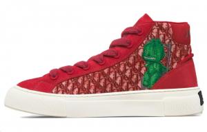 B33 Платформенные Кроссовки Высокие Скейтбордские Мужские Красные DIOR