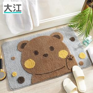 Dajiang Ковер 40х60 см из флока для ванной комнаты, дизайн Bubble Bear, впитывающий, с противоскользящим дном TPR