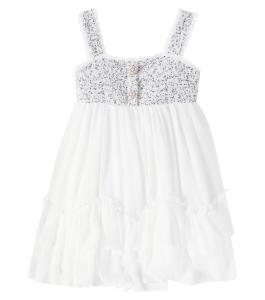 Твидовое и шифоновое платье Patachou, экрю