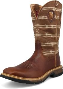 Ботинки Twisted X Men's 12 с мягким носком вестерн для работы, коричневый/песочный