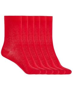 В упаковке 6 пар однотонных хлопковых носков Basix Punto Blanco, красный