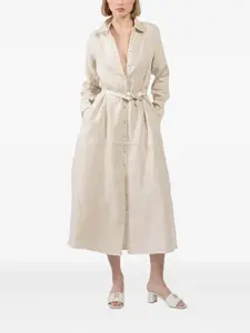 Платье-рубашка миди с поясом Xirena, нейтральный