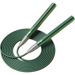 Профессиональная гоночная скакалка для студентов стальной трос 2,9м LINING, зеленый