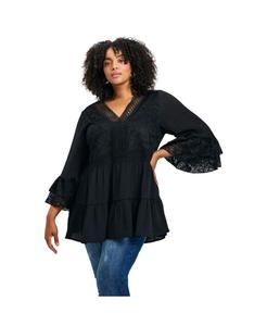 Женская туника Wallflower с кружевной отделкой AVENUE, Black