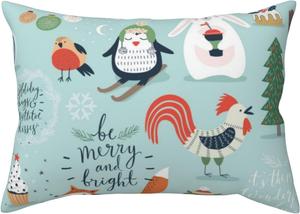 Pevtufa Накладки на подушки с новогодним принтом с животными Christmas Winter Animals