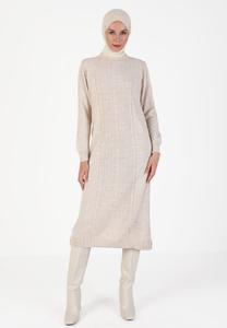 Платье-джемпер MODEST Modanisa, бежевый