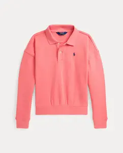 Детская толстовка в стиле поло из французского велюра Polo Ralph Lauren, розовый