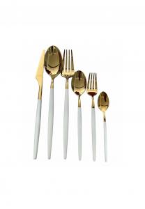 Набор столовых приборов Schäfer Elektronik, 6 предметов, бело-золотой