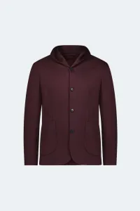 Темно-красное вязаное спортивное пальто на пуговицах с капюшоном Luchiano Visconti